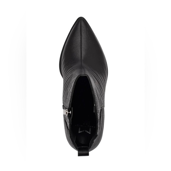 Nib Marc Fisher Mariel Block Heel Zip Booties in Black Croco - Picture 4 of 11